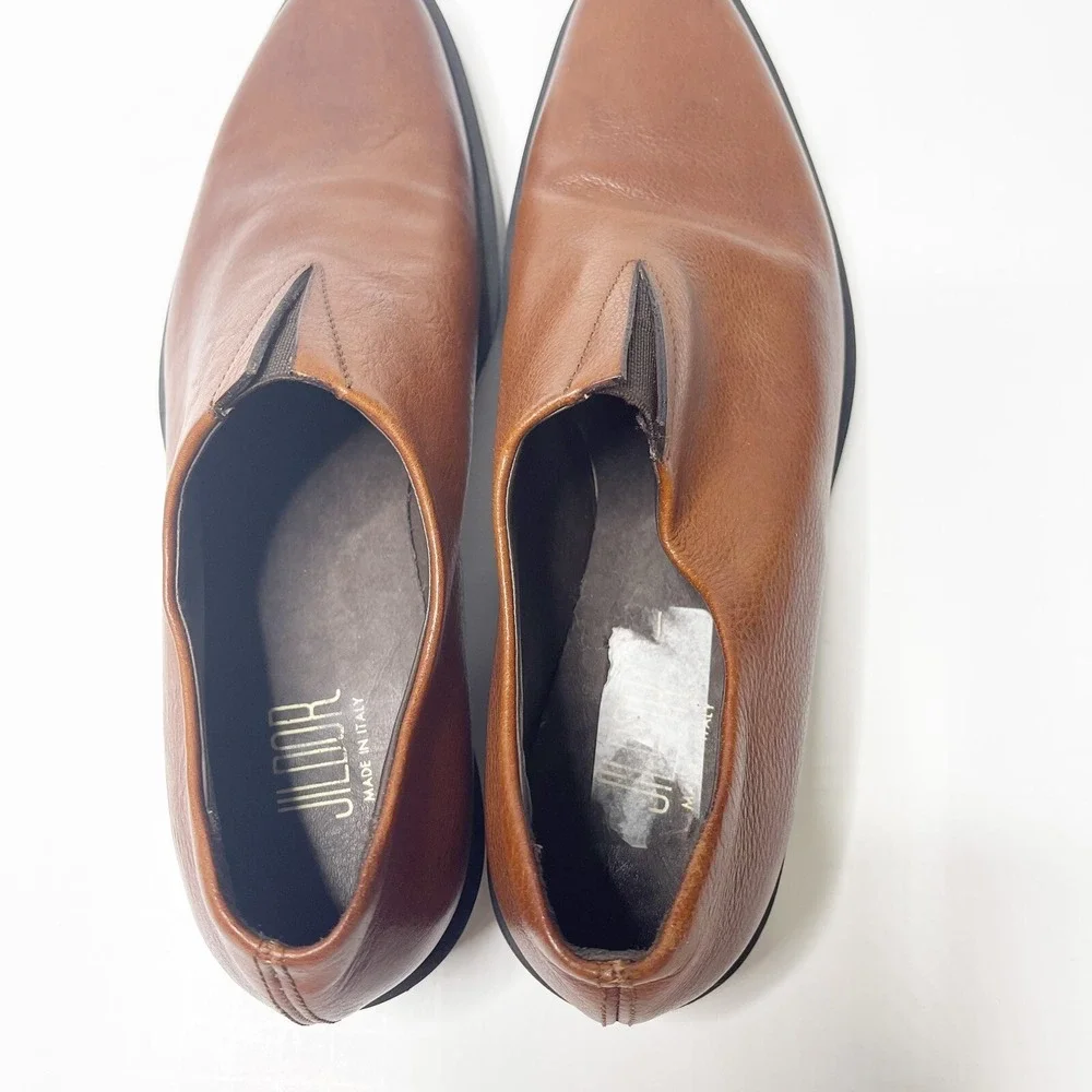 Jildor Sibil Z Shoes 38.8 8.5 Brown Leather Slip On Made in Italy Classic